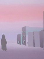 Dusk in Arab Village / 1986 / silkscreen